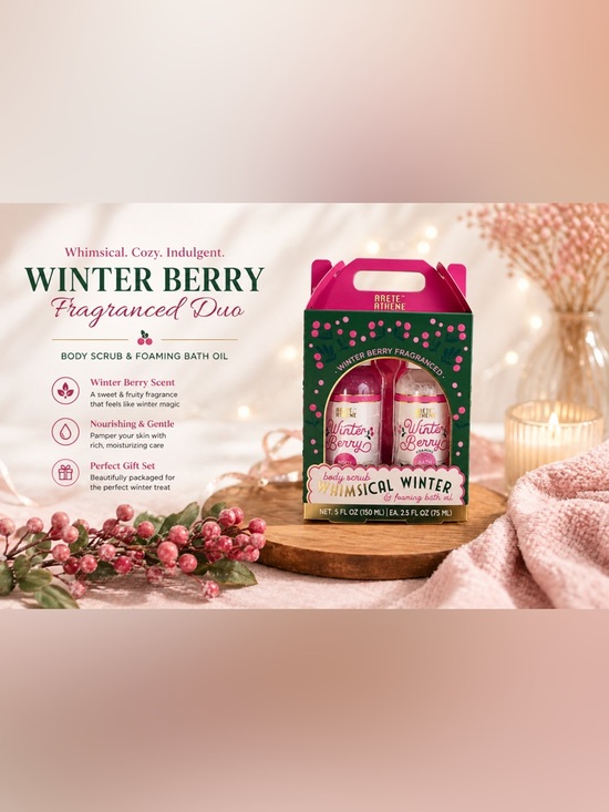 None Other - Winter Berry Whimsical Winter Body Scrub & Foaming Bath Oil Duo